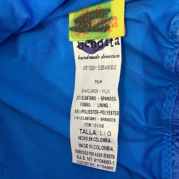 New! SET Agua Bendita Eileen Mila puff sleeve cheeky Bikini 10232 24308 - Picture 12 of 15